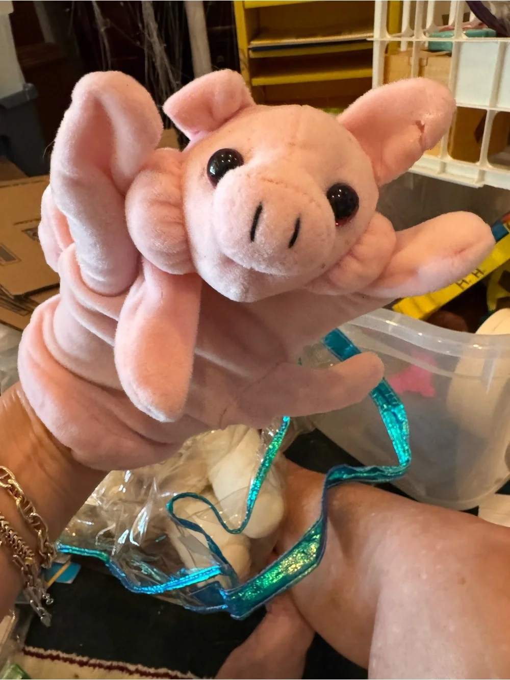 Plush Pink Pig Hand Puppet - Soft Interactive